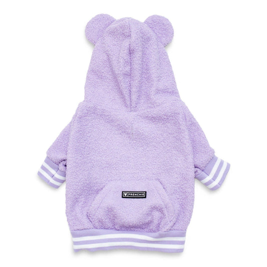 Frenchie Dog Hoodie - Purple Teddy