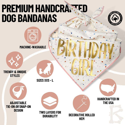 Confetti Birthday Girl or Birthday Boy Dog Bandana