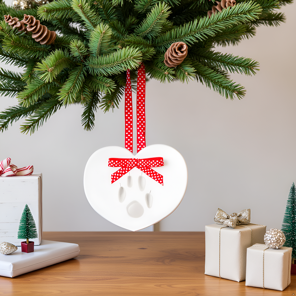 Pawprints Keepsake Hanging Holiday Ornament