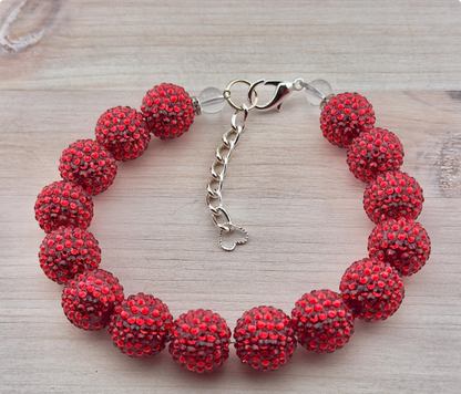 Christmas Red Rhinestone Dog Necklace