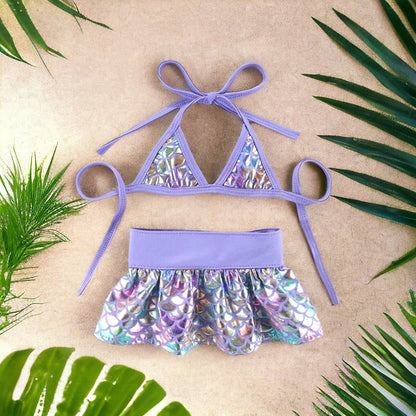 Mermaid Purple Dog Bikini Set