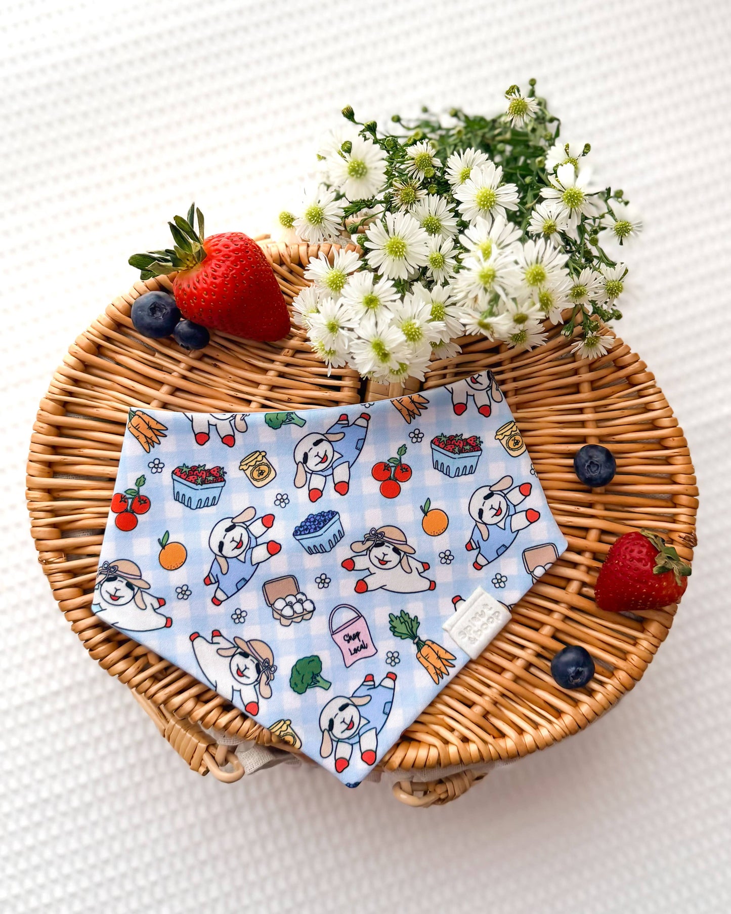 Fresh Picked Farmers Market Lamby Reversible Dog Bandana