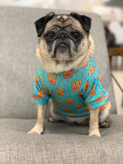 Camiseta para perro con patatas fritas