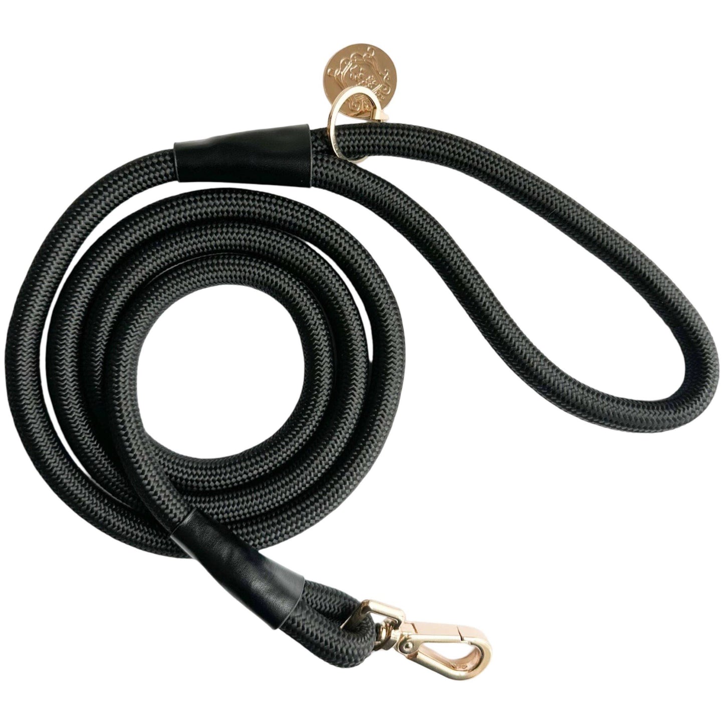 The Classic Leash Lite - Licorice (Gold Hardware)