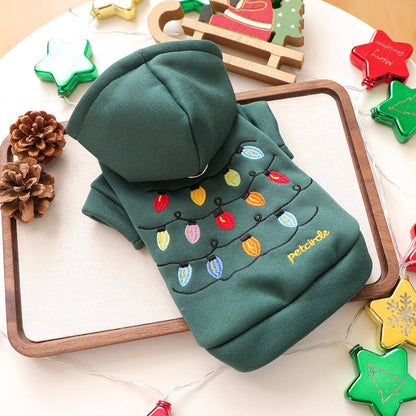 Christmas String Lights Dog Fleece Hoodie