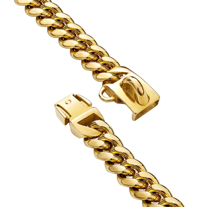 Gold Link Chain Dog Collar
