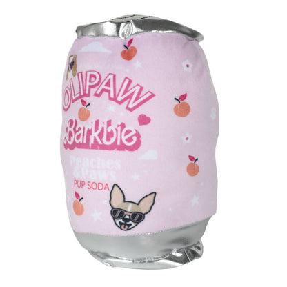 Olipaw PupSoda Barkbie  – Plush Squeaky Designer Dog Toy