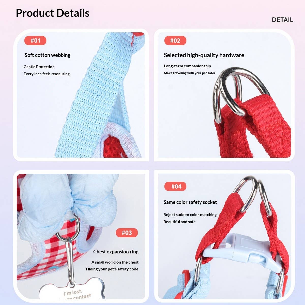 Cute Bow with Plaid Dog Harness with Leash