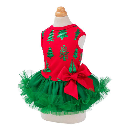 Christmas Tree Dog Tutu Dress