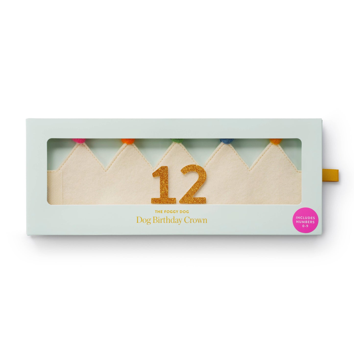 Ivory Dog Dog Birthday Crown + Numbers Set