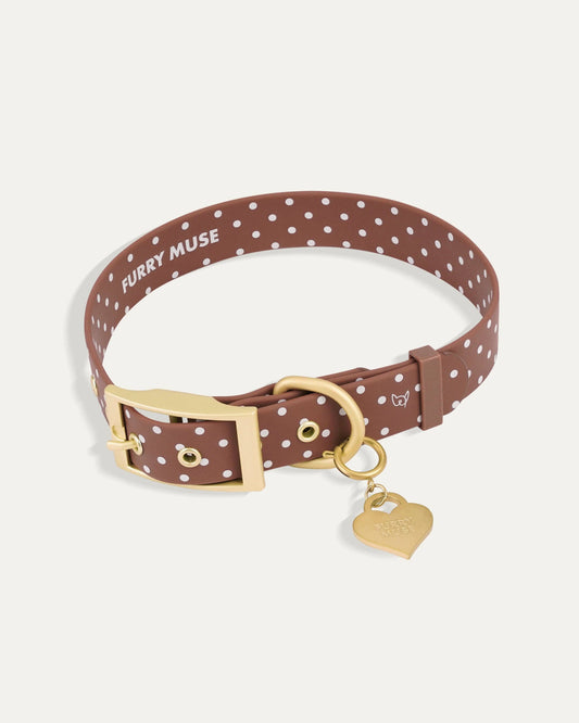 Waterproof Cocoa Polka Dot Collar