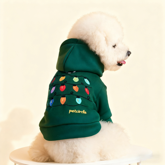Christmas String Lights Dog Fleece Hoodie