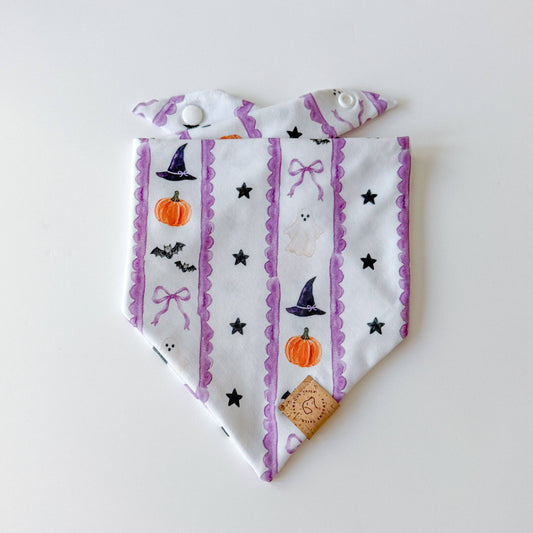 Purple Bows & Adorable Halloween Icons Bandana