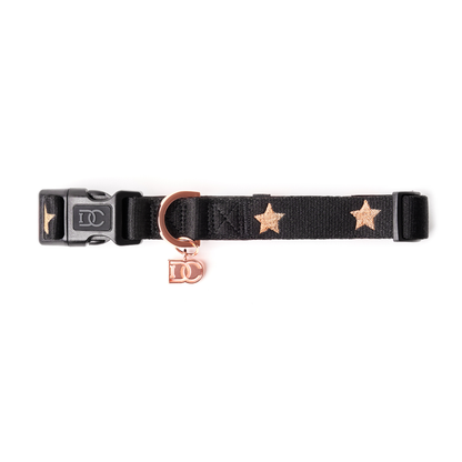 Dog Collar With Charm - Embroidered Rockstar