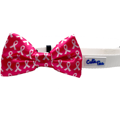 Breast Cancer Awareness Pink Dog Bow Tie