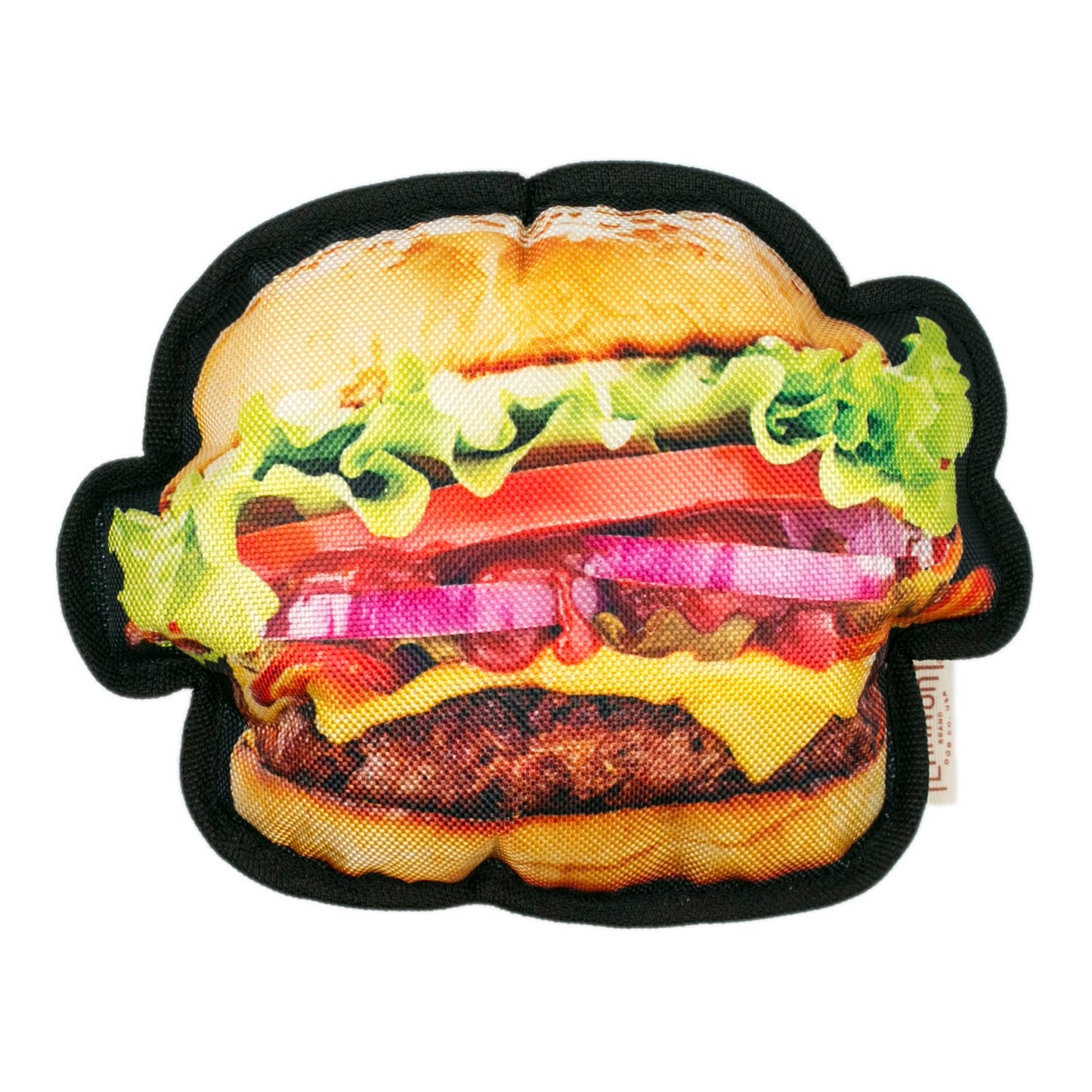 Hamburger With Squeaker Dog Toy