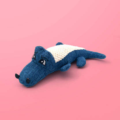 Peluche de cocodrilo azul