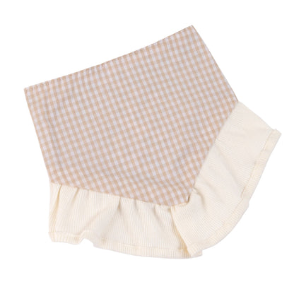 Ribbed Knit Bear Embroidered Ruffles Reversable Dog Bandana