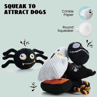 Nocciola Halloween Dog Squeaky Toys for Aggressive Chewers