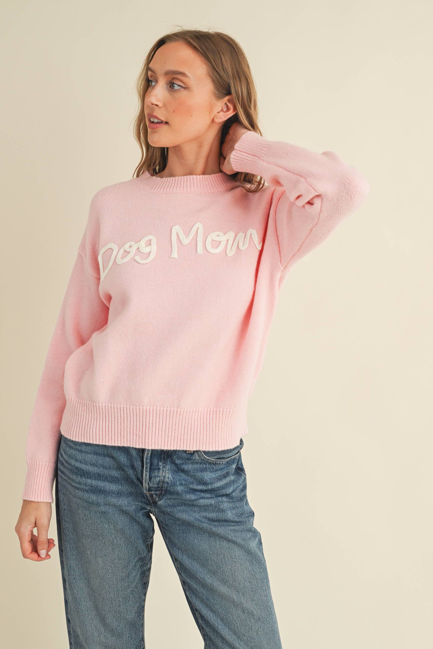 Dog Mom Sweater Pink