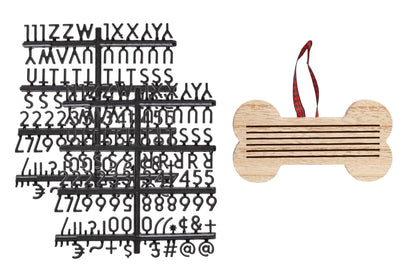 Adorno navideño de madera con forma de hueso para mascotas