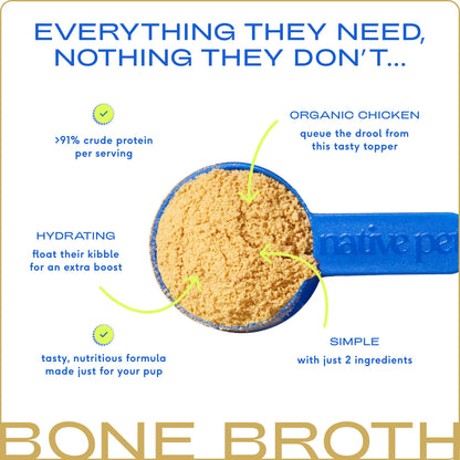 Organic Chicken Bone Broth Powder, Grain-Free Food Topper
