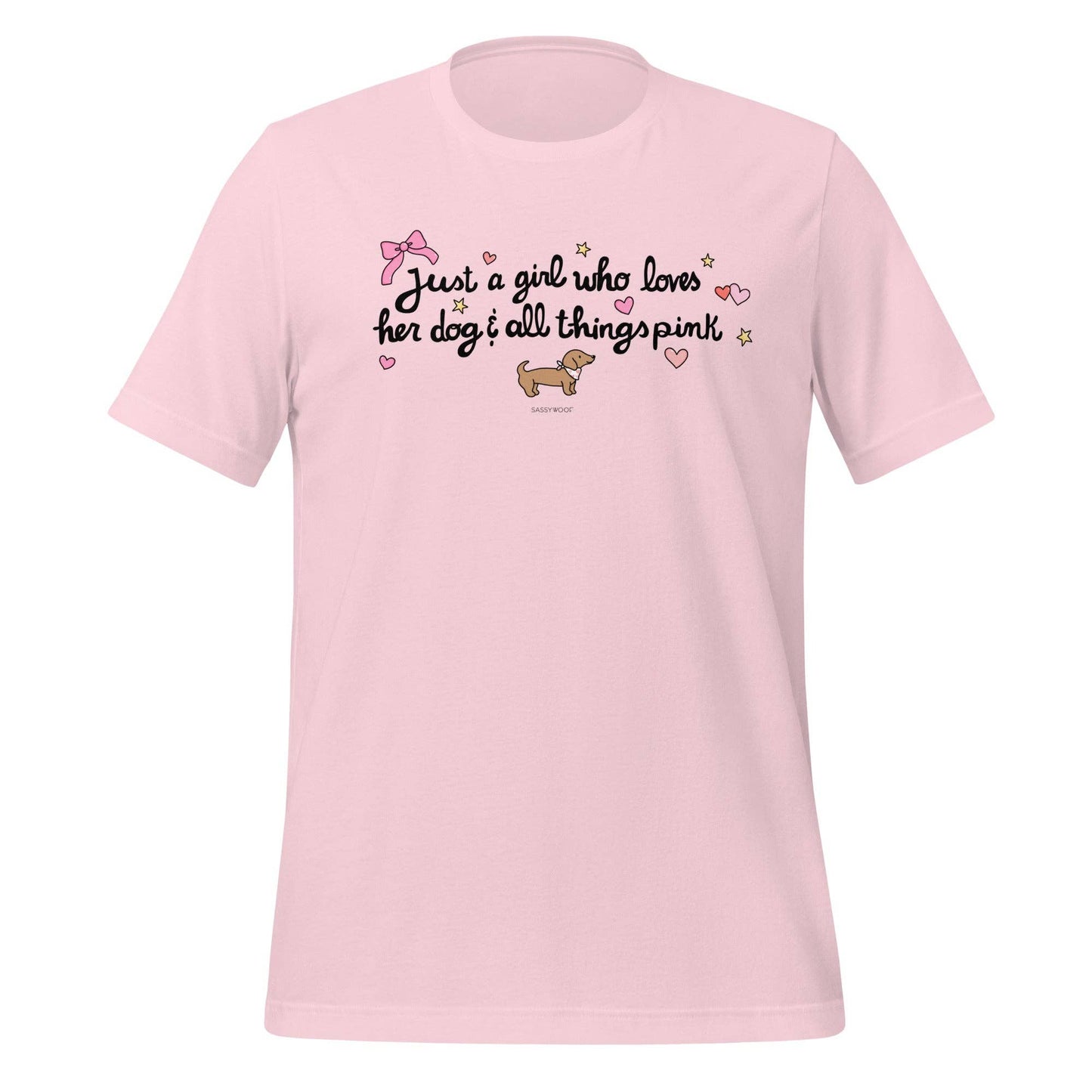 Just A Girl Who Loves Her Dog Tee Pink
