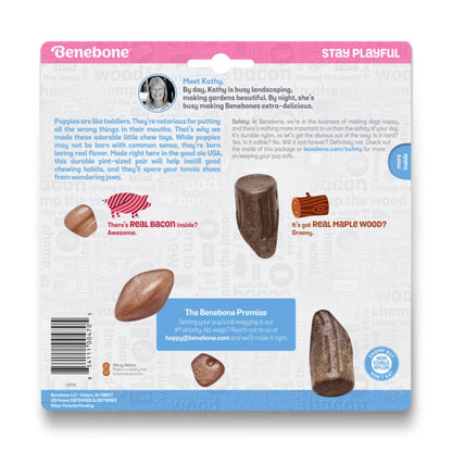 Benebone Puppy Pack Stick & Zaggler Dog Chew Toy Maplewood & Bacon