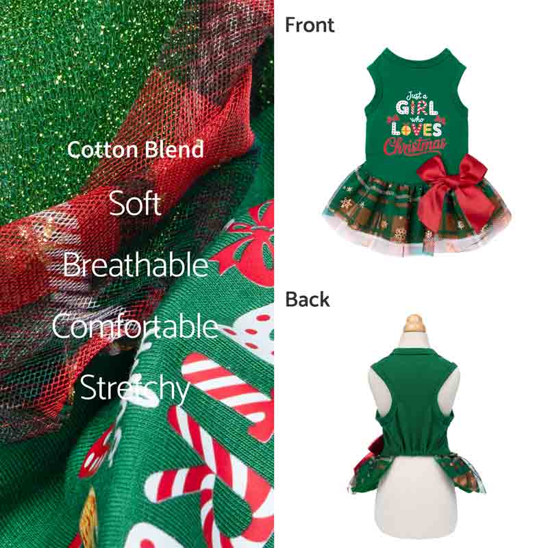 Just a Girl Who Loves Christmas Dog Tulle Dress