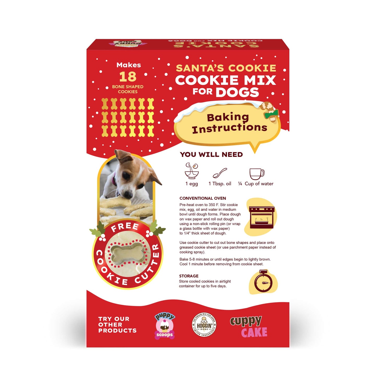 Puppy Cake Cookie Mix and Cookie Cutter Kit  (Wheat-free)