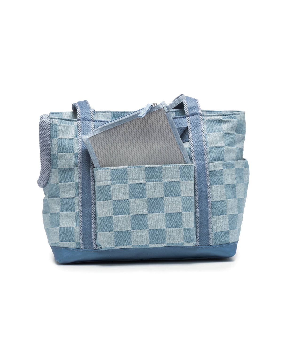 Denim Check Transit Tote Dog Carrier - Small