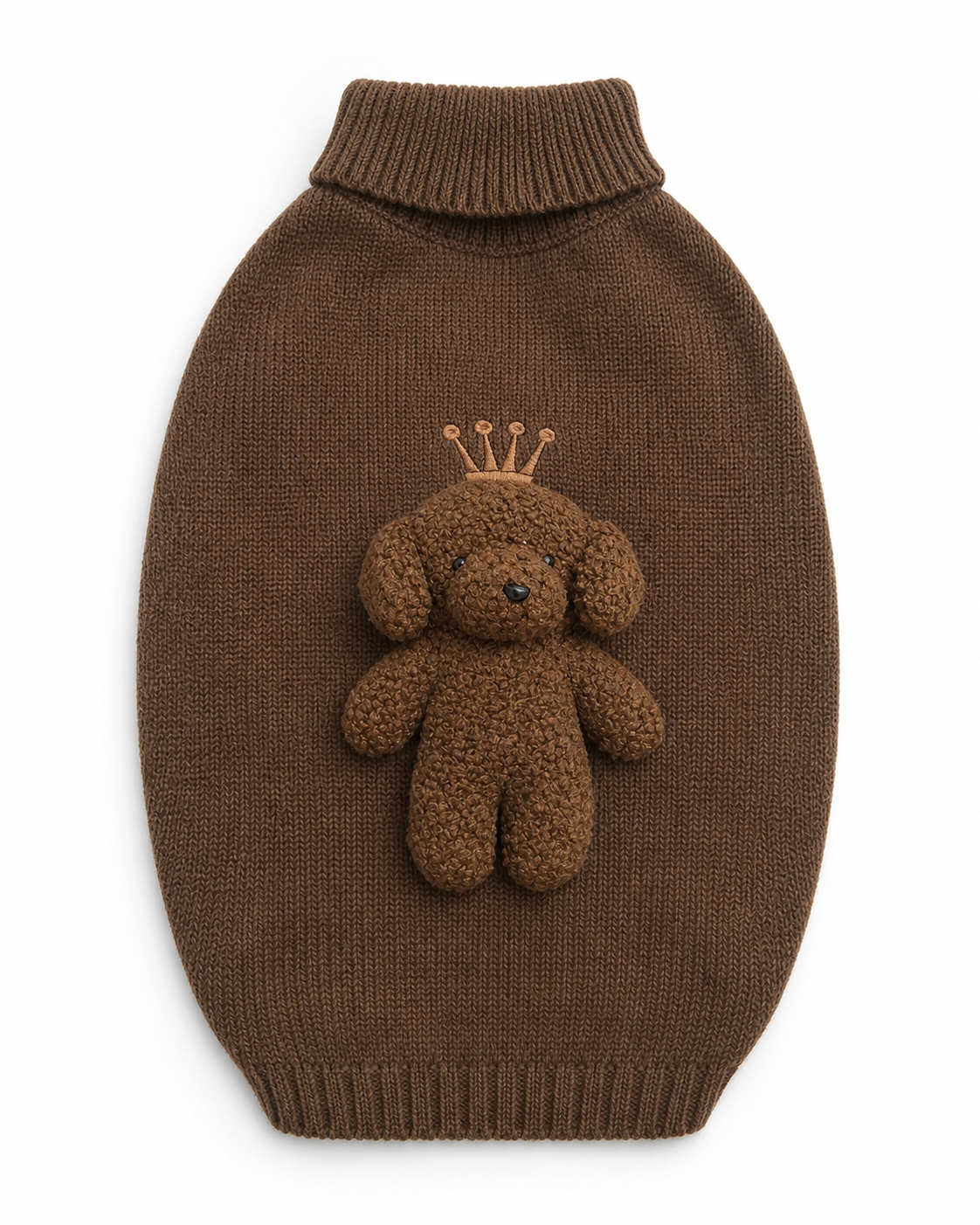 Brown Knit Teddy Sweater