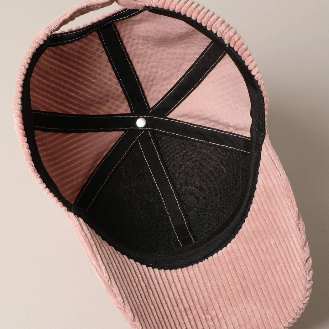 Dog Mom Chenille Patch Corduroy Baseball Cap-Assorted Colors