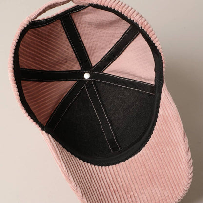 Dog Mom Chenille Patch Corduroy Baseball Cap-Assorted Colors