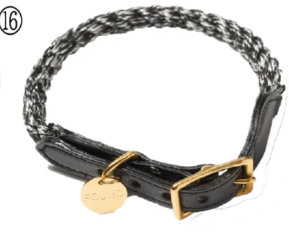 Black And White Up-Cycled Rope Dog Collar