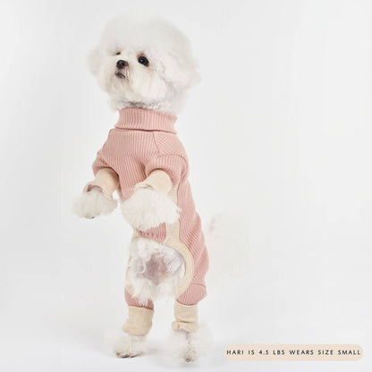 High-neck Blush Dog Onesie