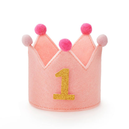 Blush Pink Dog Birthday Crown + Numbers Set