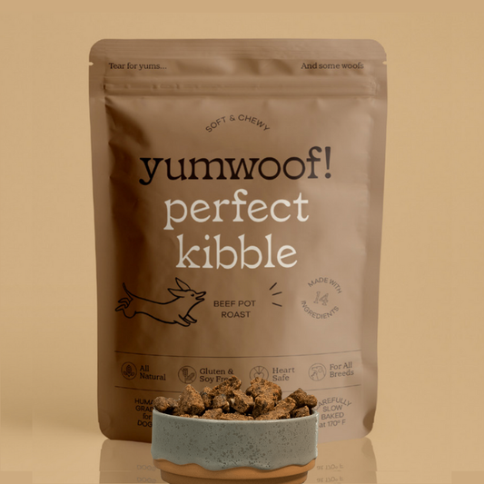 Comida para perros Perfect Kibble, deshidratada al aire: carne de res asada / Bolsa completa (3,5 lb)