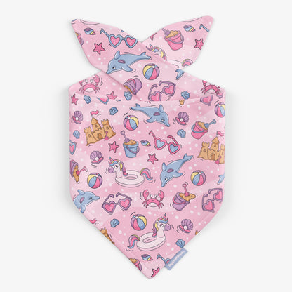 Beachy Babe Reversible Dog Bandana - Pink