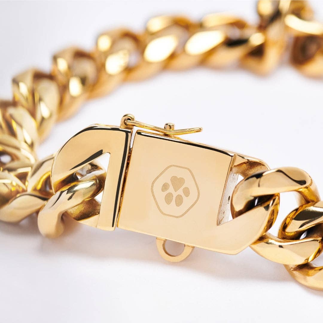 Cuban Link Chain Dog Collar - Gold: 17.7"