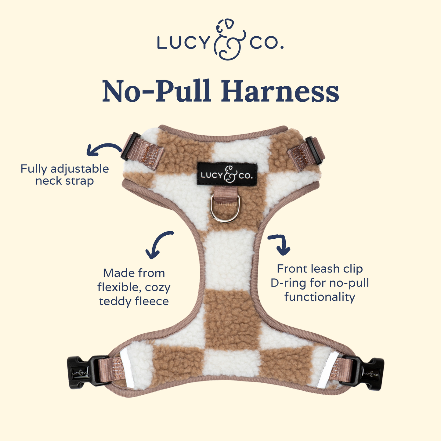 Playing Checkers Teddy Fleece No-Pull Harness