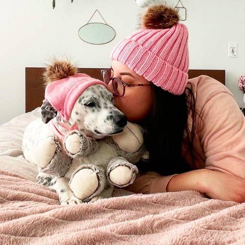 Matching Pink Beanie Hat - Adult/Dog Sizes