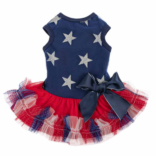 Patriotic Sparkly Dog Tutu Dress