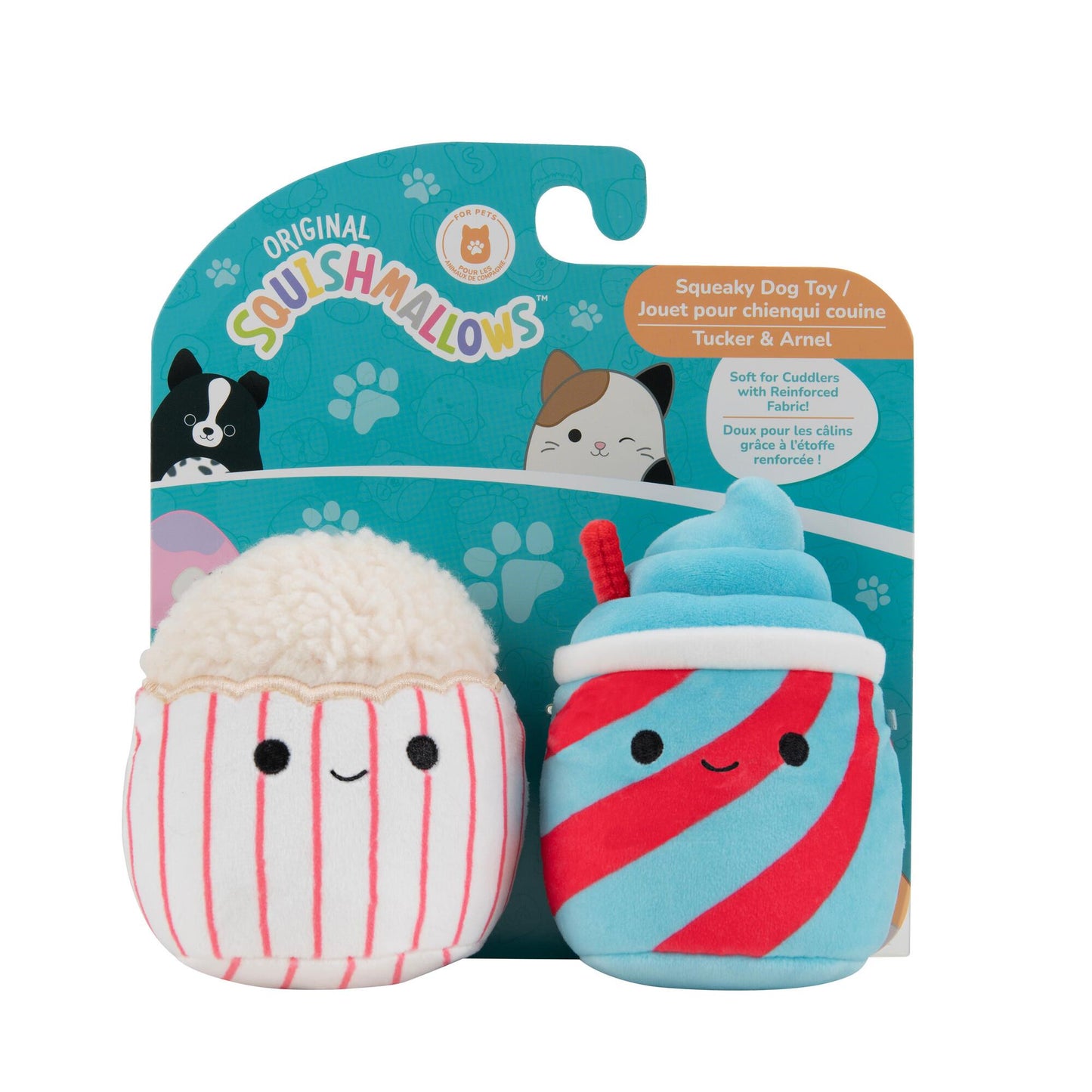 Squishmallows Squeaky Plush Snacks Toys - 2 pack
