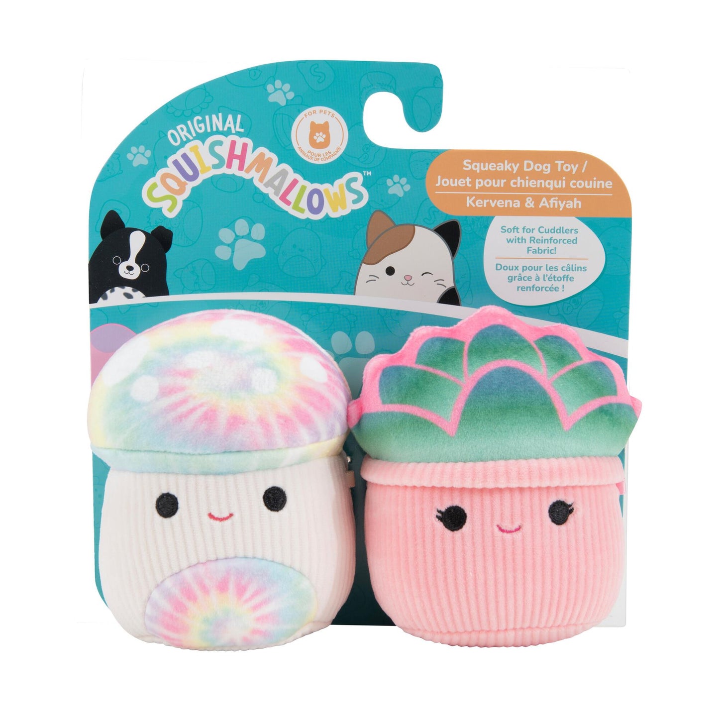 Squishmallows Squeaky Plush Plant Toys - 2 pack