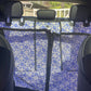 Blue Checkered Daisies: Deluxe Dog Hammock Car Seat Cover