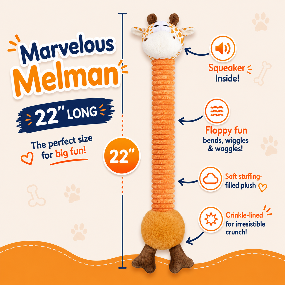 Long Plush Dog Toy - 22"