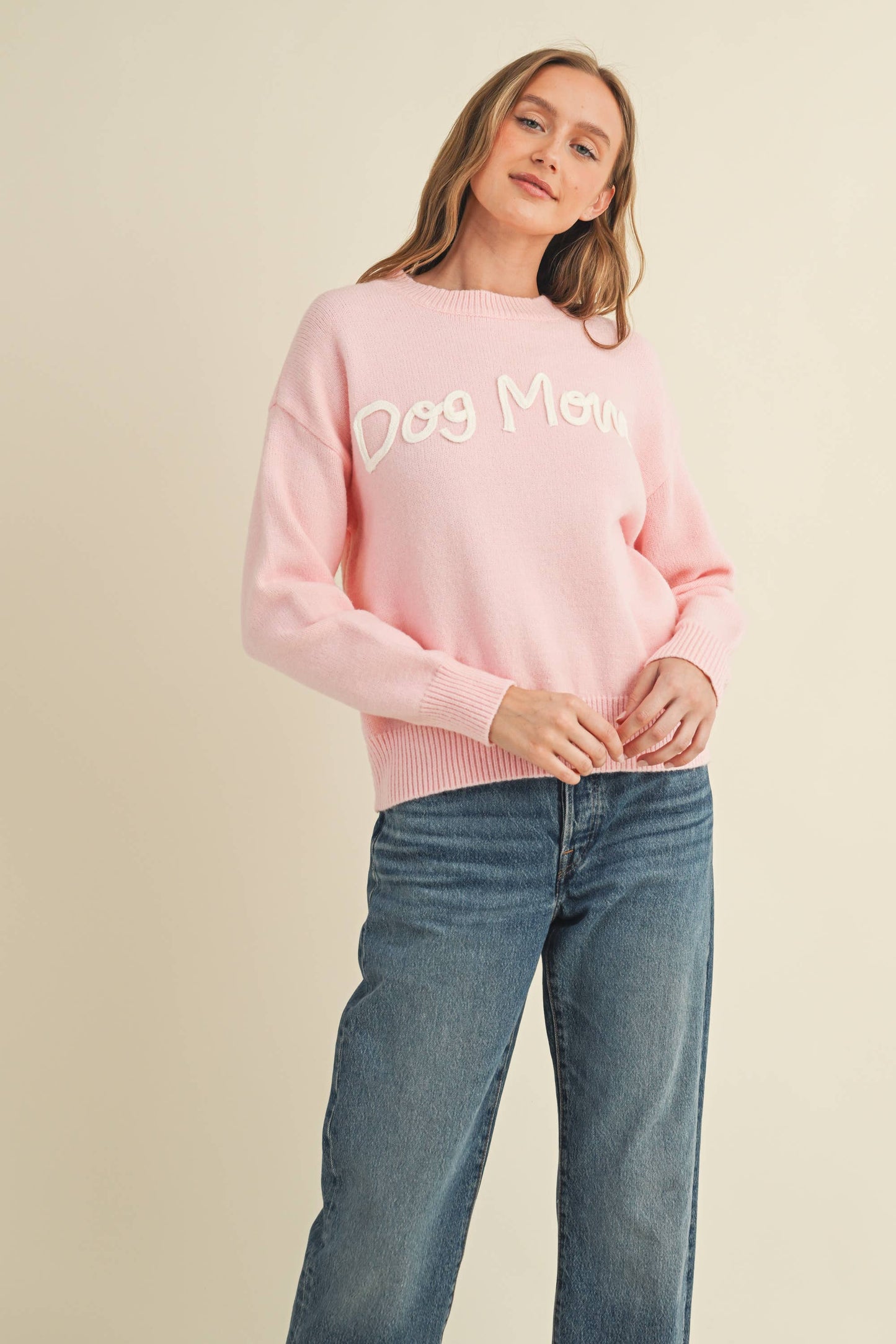 Dog Mom Sweater Pink