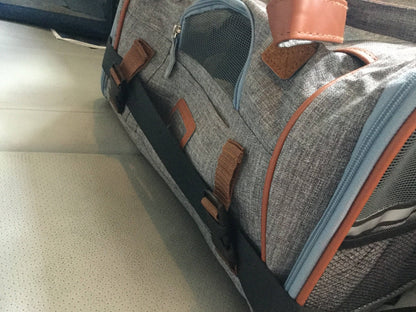 Transportín para mascotas apto para aerolíneas de la serie Gold de Mr. Peanut - Gris platino