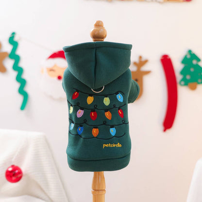 Christmas String Lights Dog Fleece Hoodie